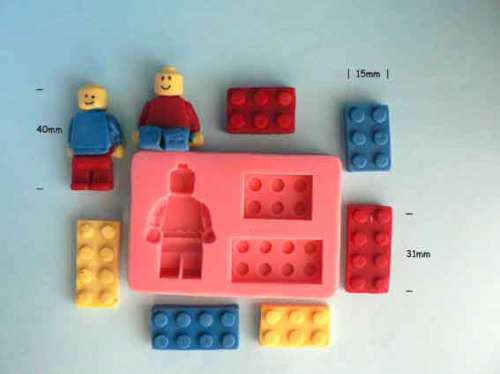 Lego Block and Lego man Silicone Mould - Click Image to Close